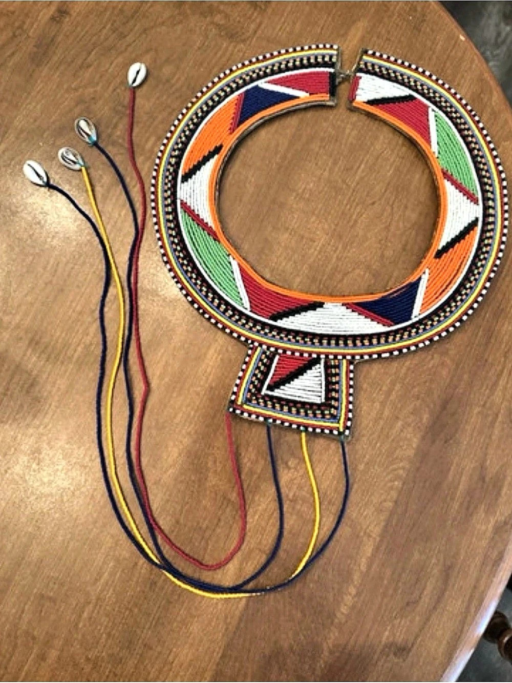 Maasai Beaded Statement Collar Necklace Multi Color